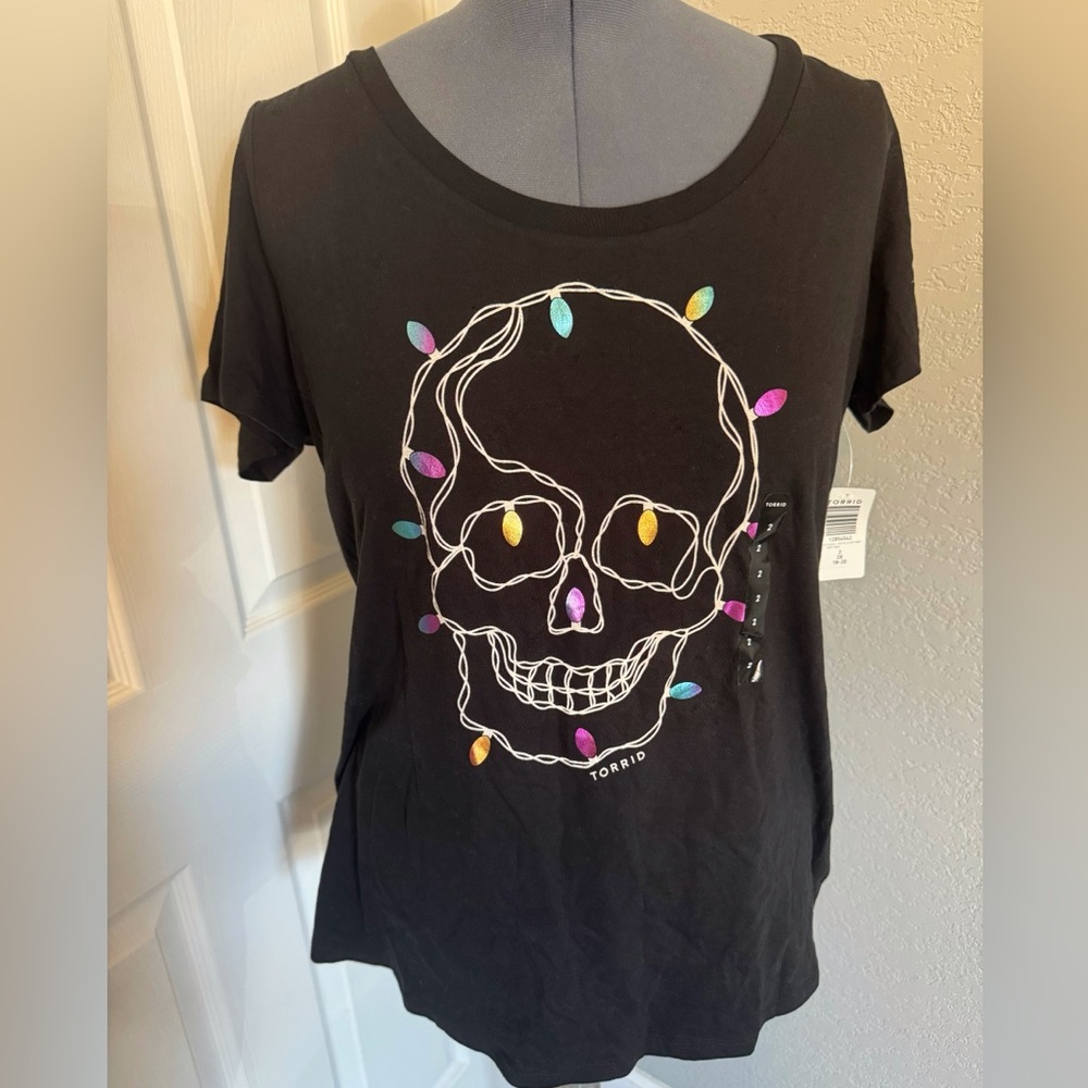 Torrid Tee with Colorful Skull Design